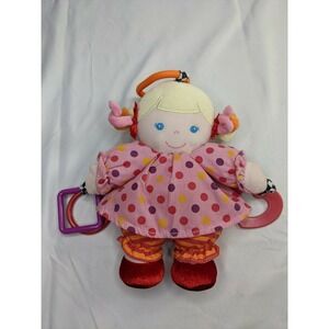 Prestige Baby Crinkle Doll Plush Cloth Clip On 8" Stuffed Animal Toy